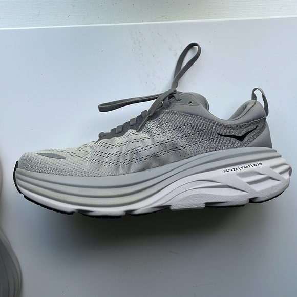 Hoka One One Bondi 8 Wide - NWT - 7.5 EE - Sharkskin/Harbor Mist - Picture 5 of 12